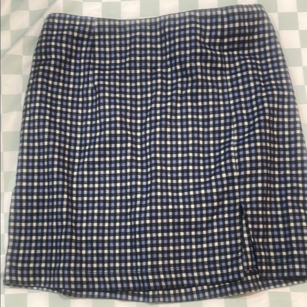 Classic Blue and White Checkered Skirt